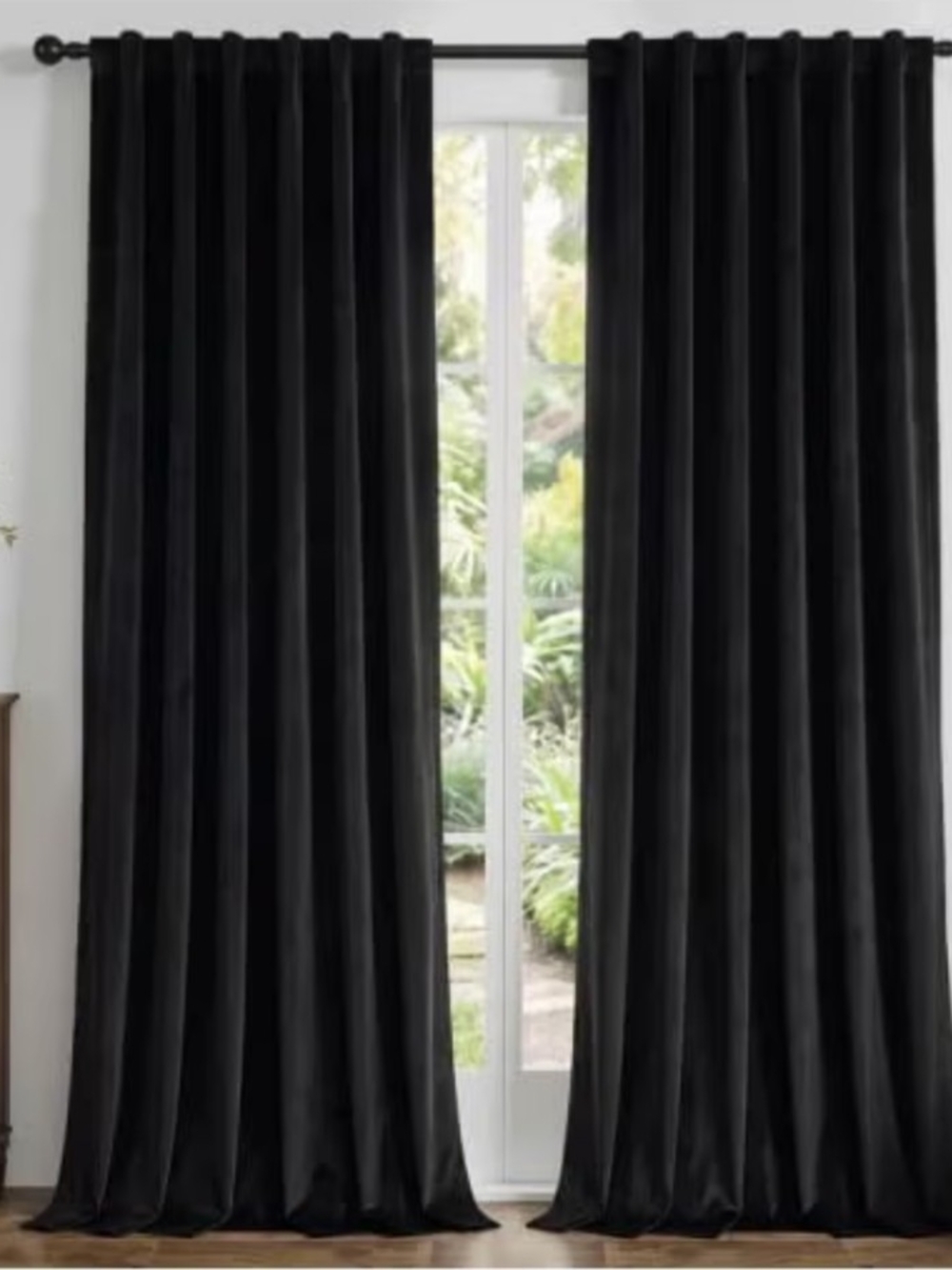 Black Velvet Blackout Curtain Panels - Unbranded Velvet Drapes